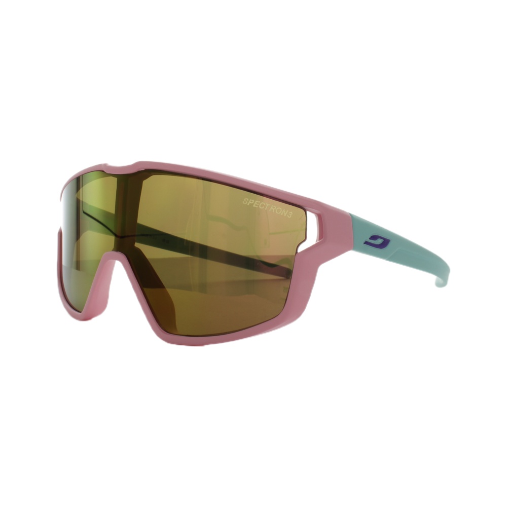 Schrägansicht der Sonnenbrille Julbo FURY MINI Pastellrosa Pastellblau